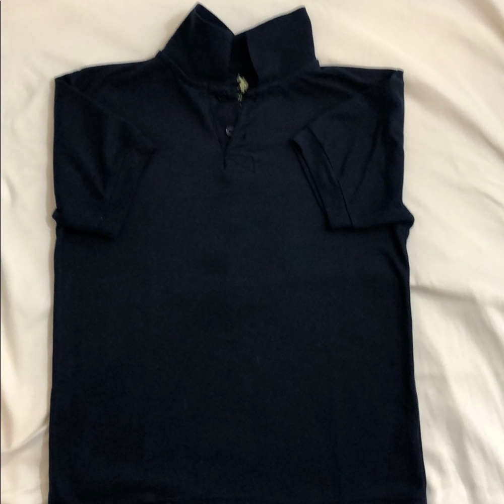 👕 Polo knit navy blue shirt boys medium BOGO